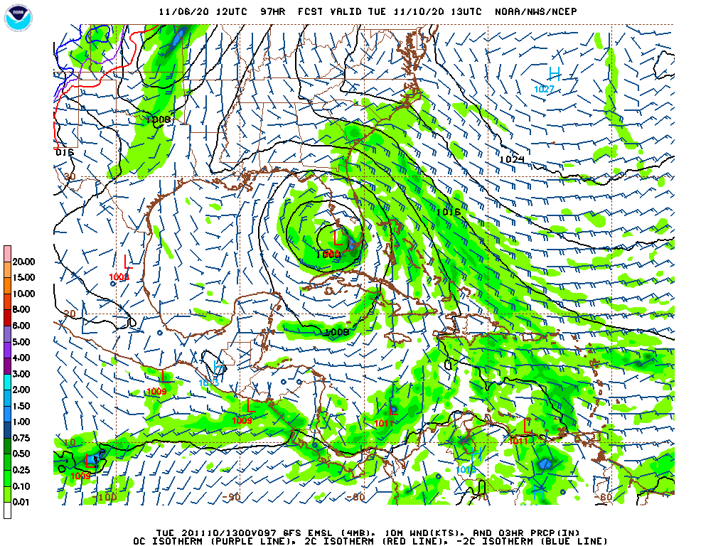 GFS model forecast